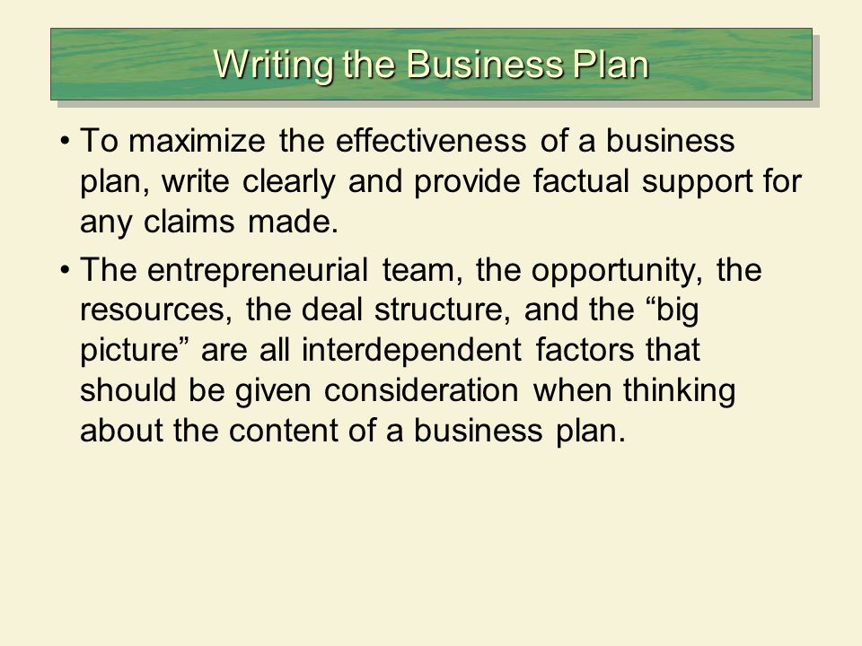 leadership business plan example
